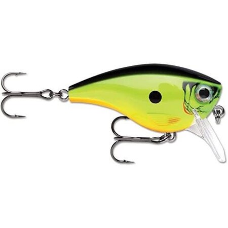 Rapala Bx Mid Brat 05 Balsa Core, 2 12, 716 Oz Running Depth 5', Vmc 4 Trebles, Chartreuse Shad BXMB05CSD